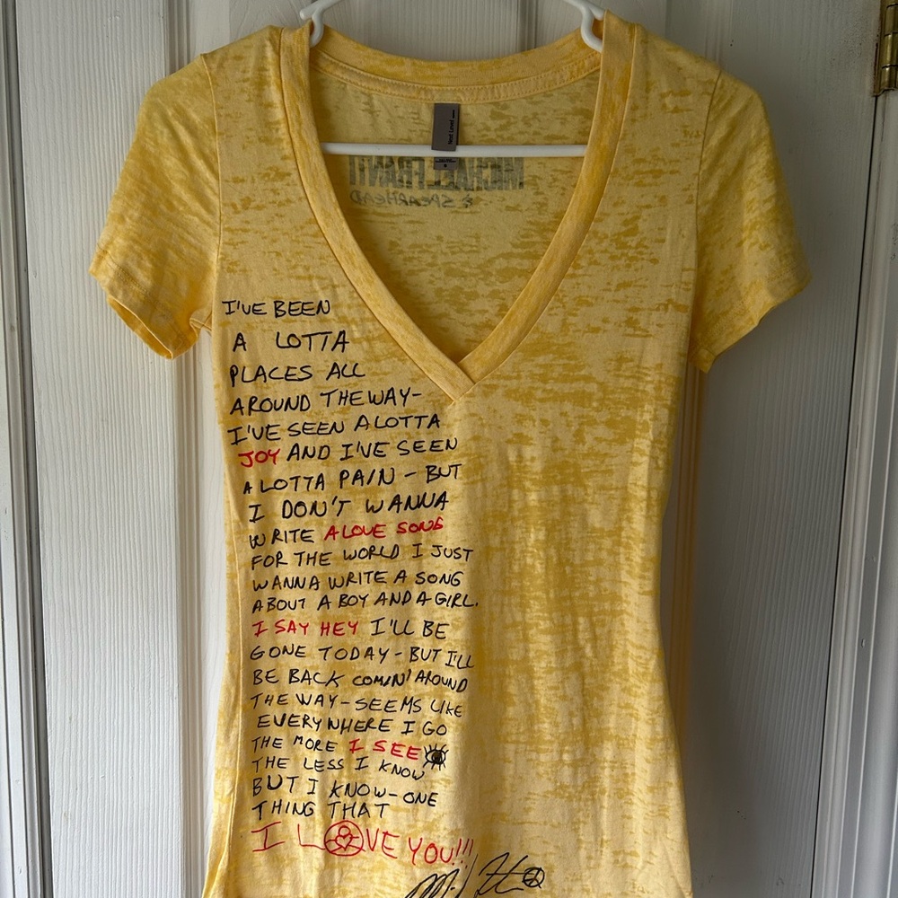 Michael Franti and Spearhead yellow ladies shirt🩷